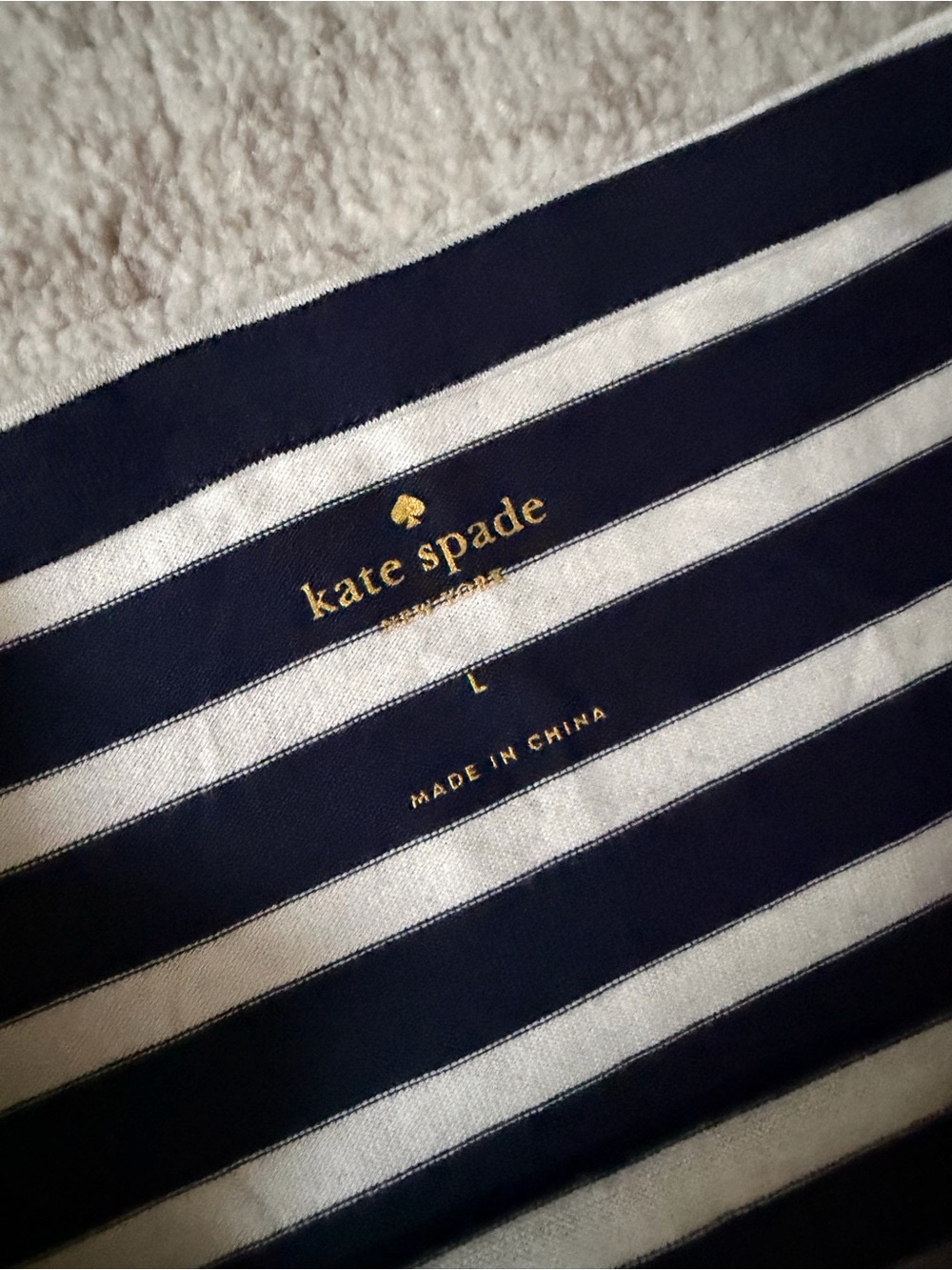 kate spade Navy and White Striped Midi Dress with Waist Tie - Picture 2 of 2